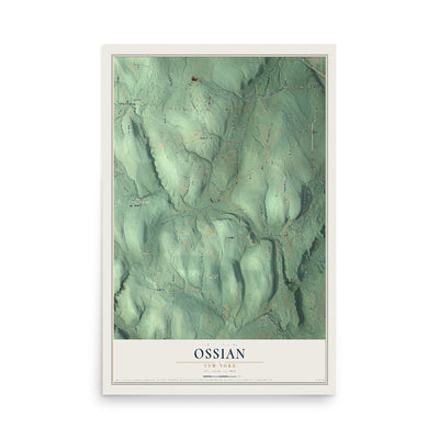 Ossian, New York map print, 12" x 18" Archival Matte Print mockup