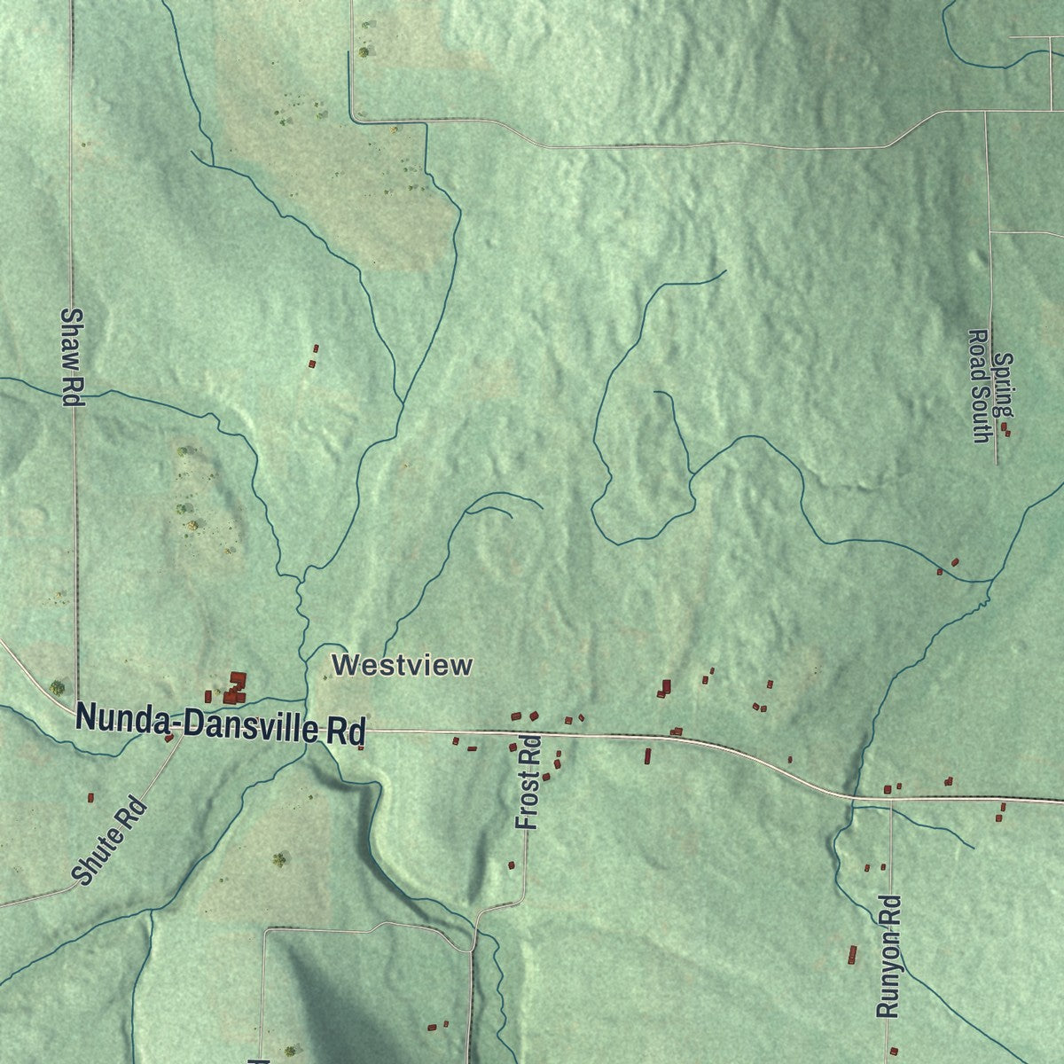 Close-up 1 of the Ossian, New York map artwork