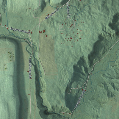 Close-up 2 of the Ossian, New York map artwork