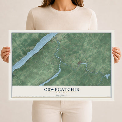 Map of Oswegatchie, New York, 12 x 18 inch unframed archival matte print