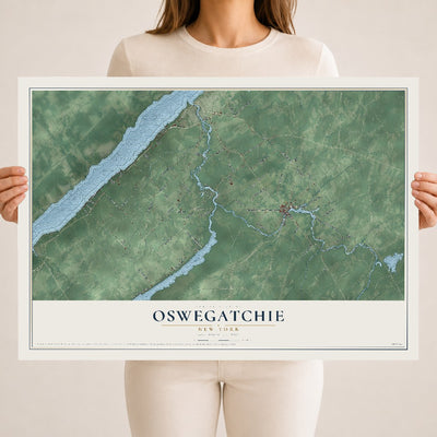 Map of Oswegatchie, New York, 18 x 24 inch unframed archival matte print