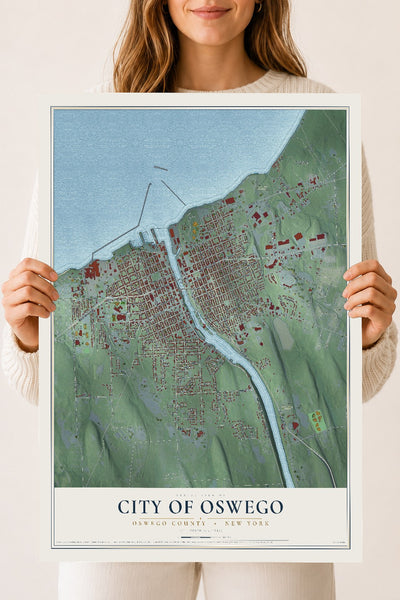 Map of the City of Oswego, Oswego County, New York, 18 x 24 inch unframed archival matte print