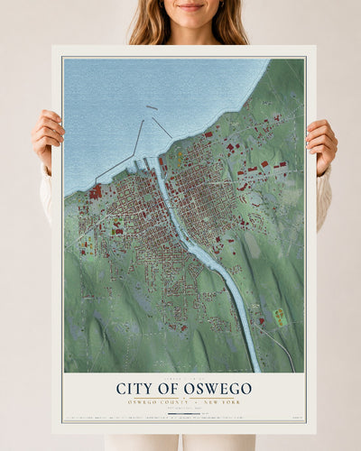 Map of the City of Oswego, Oswego County, New York, 24 x 36 inch unframed archival matte print