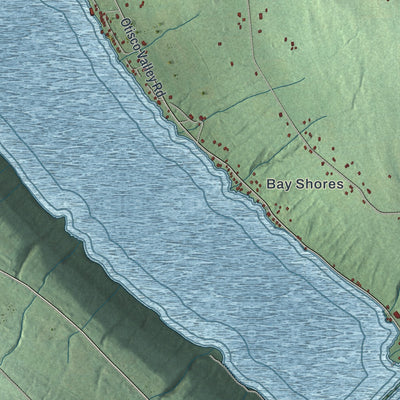 Close-up 1 of the Otisco, New York map artwork