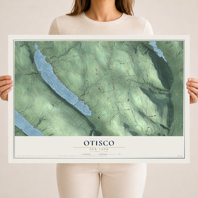 Otisco, New York map print, 18" x 24" Archival Matte Print mockup