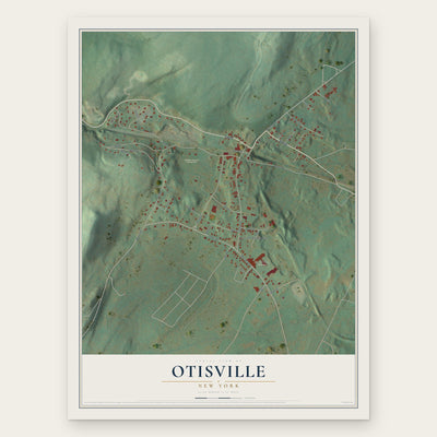 Otisville, New York map print, the full design