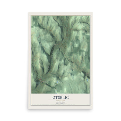 Otselic, New York map print, 12" x 18" Archival Matte Print mockup
