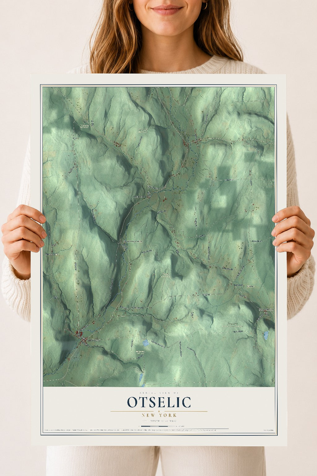 Otselic, New York map print, 18" x 24" Archival Matte Print mockup