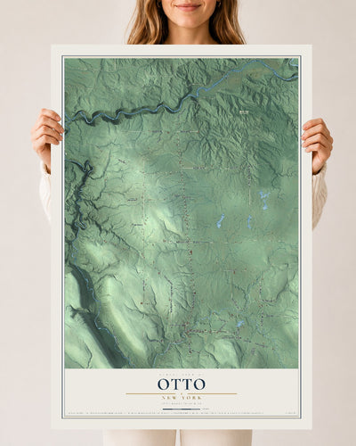 Otto, New York map print, 24" x 36" Archival Matte Print mockup