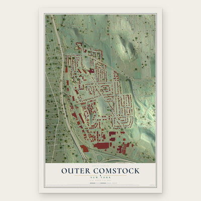 Outer Comstock, New York map print, the full design