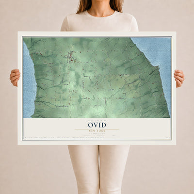 Ovid, New York map print, 24" x 36" Archival Matte Print mockup