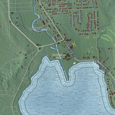 Close-up 1 of the Owasco, New York map artwork