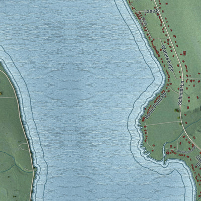 Close-up 2 of the Owasco, New York map artwork