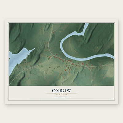 Oxbow, New York map print, the full design