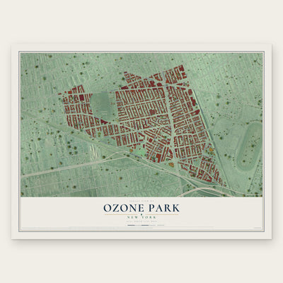 Ozone Park, New York map print, the full design