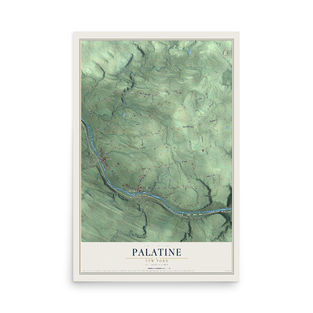 Palatine, New York map print, 12" x 18" Archival Matte Print mockup