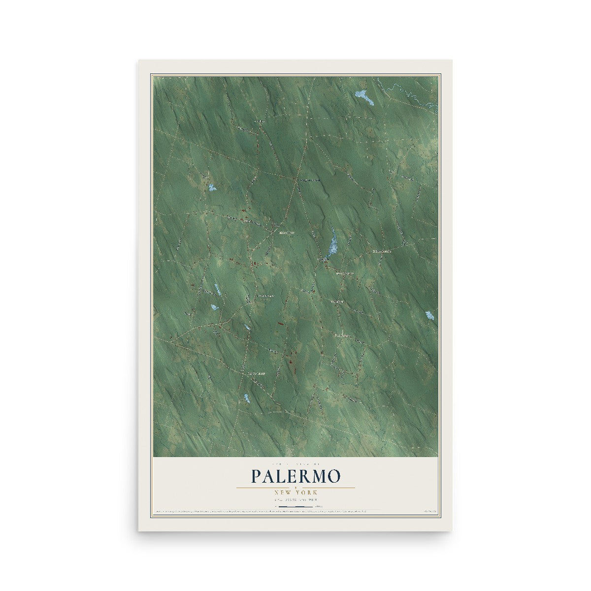 Palermo, New York map print, 12" x 18" Archival Matte Print mockup