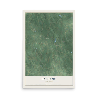 Palermo, New York map print, 12" x 18" Archival Matte Print mockup