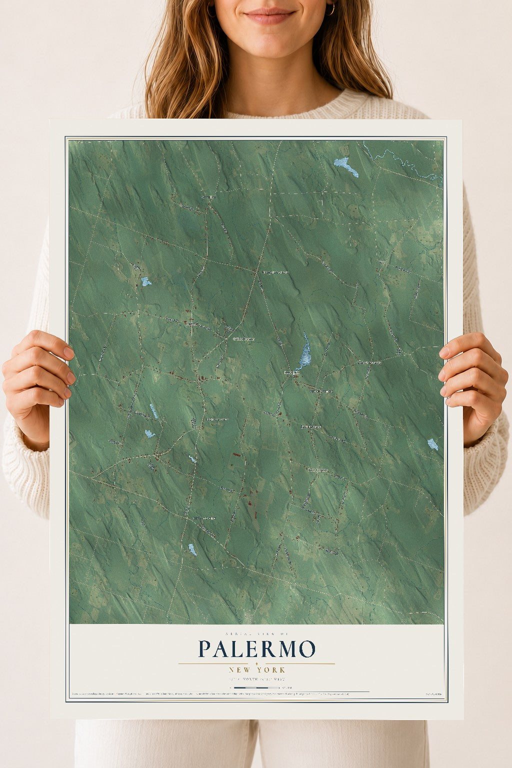 Palermo, New York map print, 18" x 24" Archival Matte Print mockup