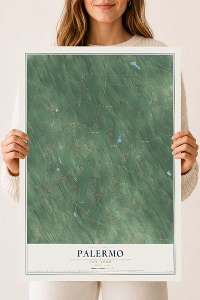 Palermo, New York map print, 18" x 24" Archival Matte Print mockup