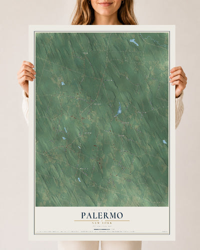 Palermo, New York map print, 24" x 36" Archival Matte Print mockup
