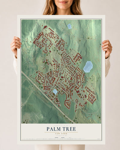 Palm Tree, New York map print, 24" x 36" Archival Matte Print mockup