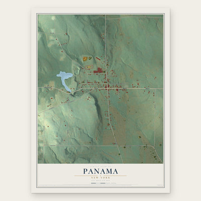 Panama, New York map print, the full design