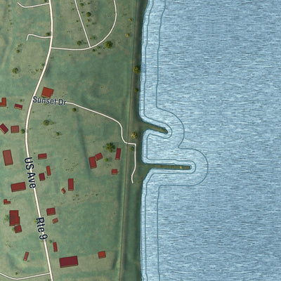 Close-up of the map of Parc, New York print showing street and building detail