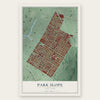 Park Slope, New York map print, the full design
