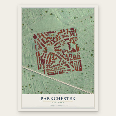 Parkchester, New York map print, the full design