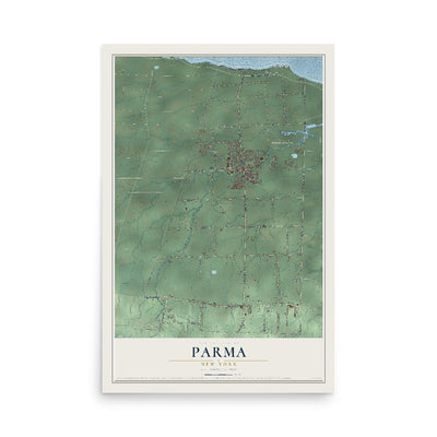 Parma, New York map print, 12" x 18" Archival Matte Print mockup