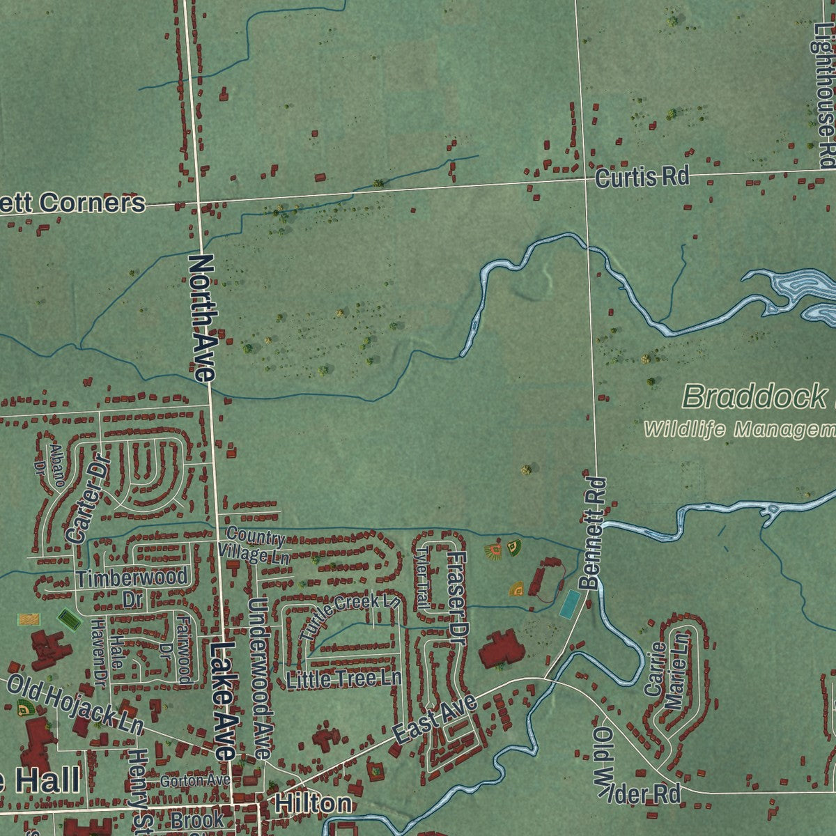 Close-up 1 of the Parma, New York map artwork