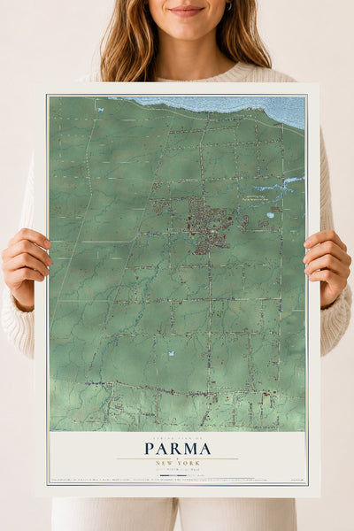 Parma, New York map print, 18" x 24" Archival Matte Print mockup