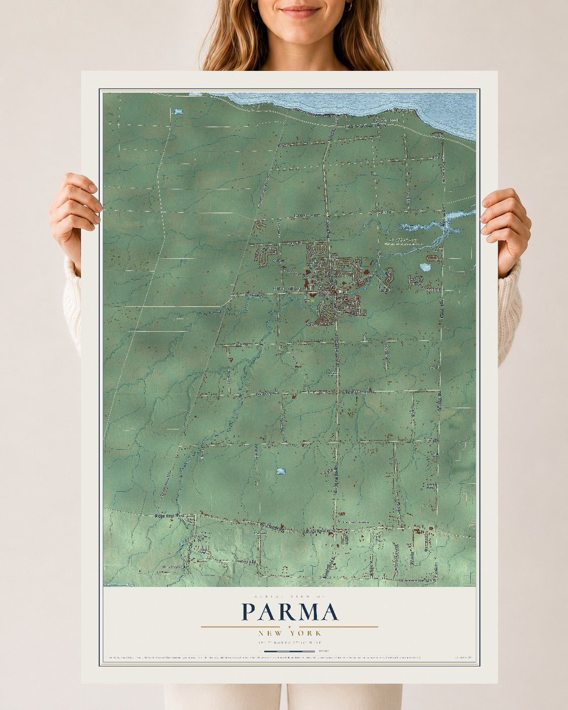 Parma, New York map print, 24" x 36" Archival Matte Print mockup