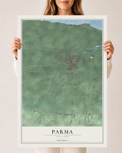 Parma, New York map print, 24" x 36" Archival Matte Print mockup