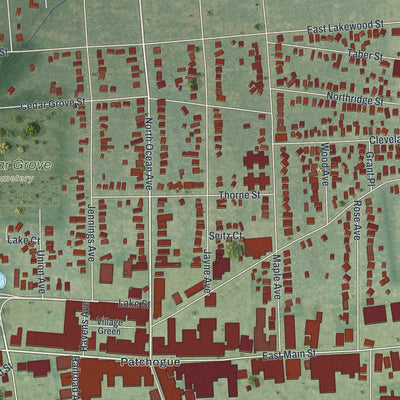 Close-up 2 of the Patchogue, New York map artwork
