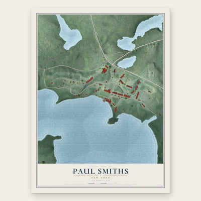 Paul Smiths, New York map print, the full design