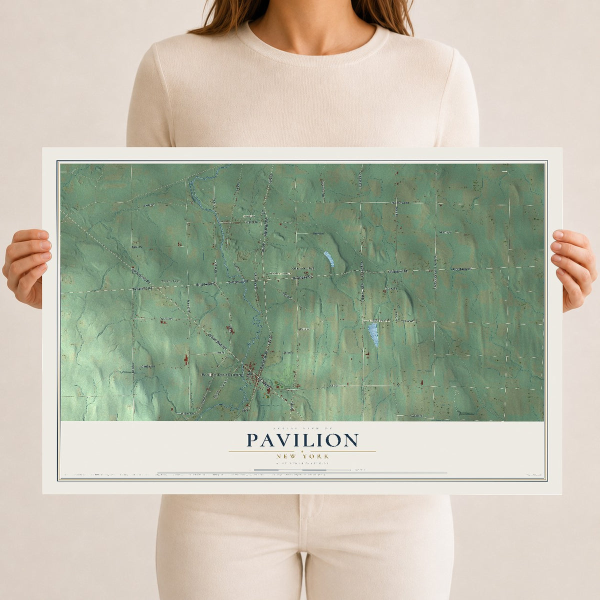 Pavilion, New York map print, 12" x 18" Archival Matte Print mockup