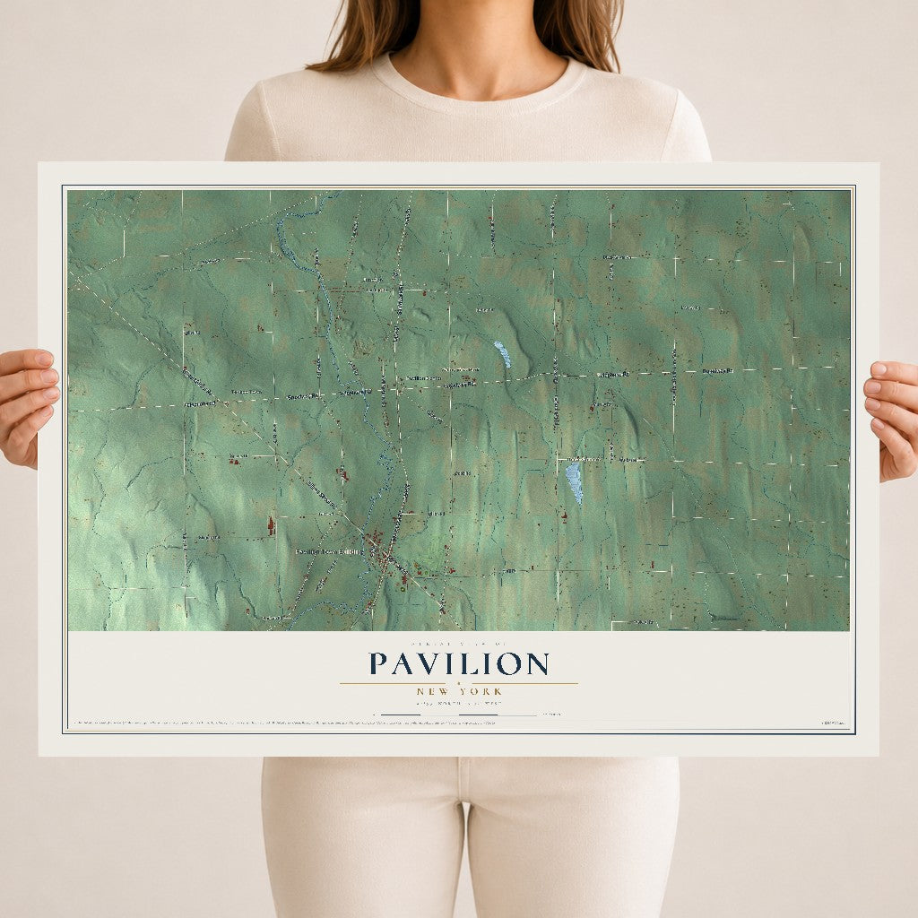 Pavilion, New York map print, 18" x 24" Archival Matte Print mockup