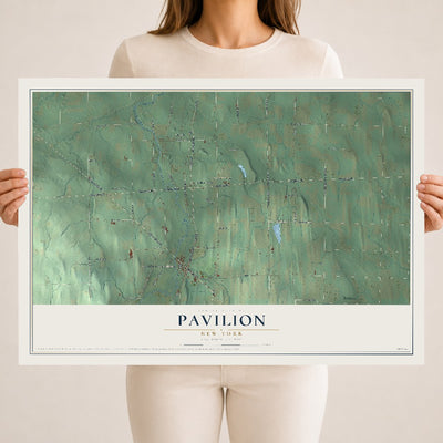 Pavilion, New York map print, 18" x 24" Archival Matte Print mockup