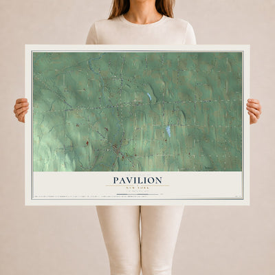 Pavilion, New York map print, 24" x 36" Archival Matte Print mockup