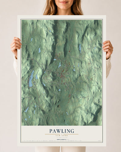Pawling, New York map print, 24" x 36" Archival Matte Print mockup