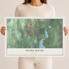 Pearl River, New York map print, 12" x 18" Archival Matte Print mockup