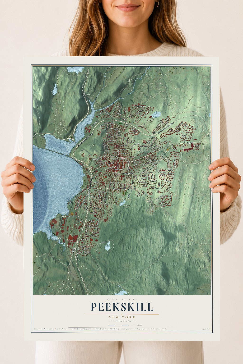 Peekskill, New York map print, 18" x 24" Archival Matte Print mockup