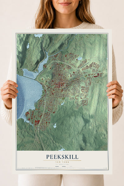 Peekskill, New York map print, 18" x 24" Archival Matte Print mockup