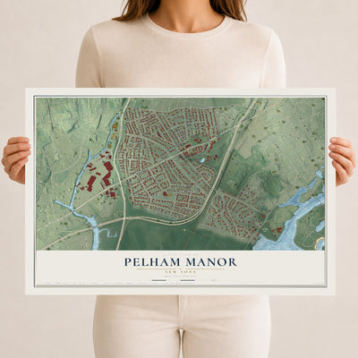 Pelham Manor, New York map print, 12" x 18" Archival Matte Print mockup