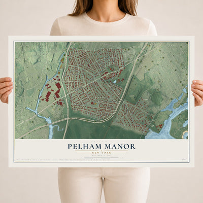Pelham Manor, New York map print, 18" x 24" Archival Matte Print mockup