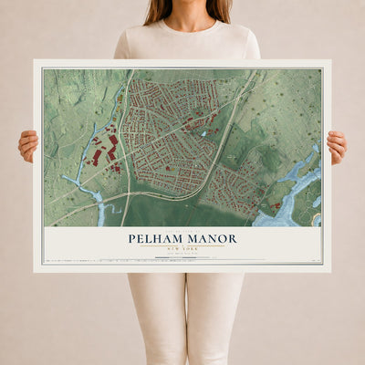 Pelham Manor, New York map print, 24" x 36" Archival Matte Print mockup