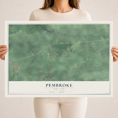 Pembroke, New York map print, 18" x 24" Archival Matte Print mockup