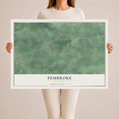 Pembroke, New York map print, 24" x 36" Archival Matte Print mockup